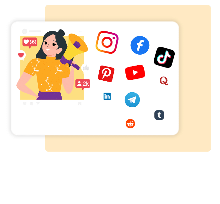 Find social Media Influencers from 100+ platforms